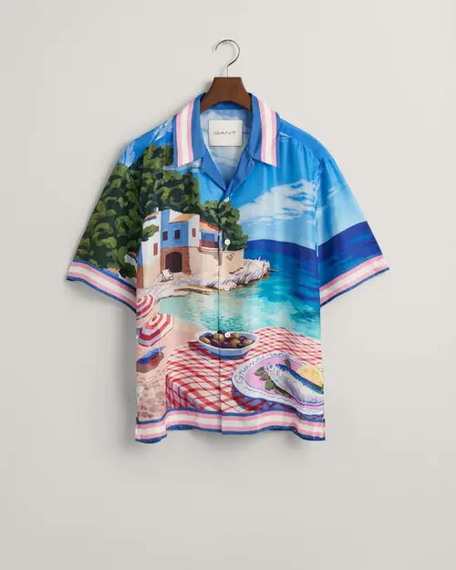 REL SCENERY SILK PRINT SHIRT