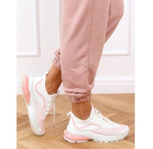 Dame sneakers elastik hvid/pink - 40