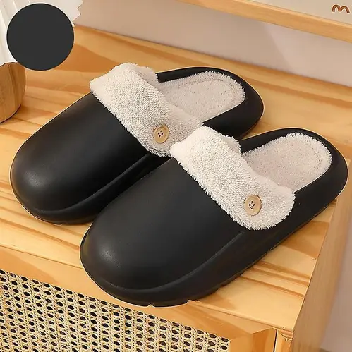 Dame slippers med foer sort - 40/41