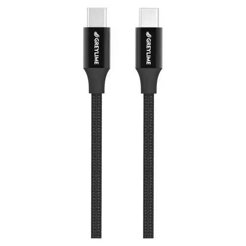 GreyLime Flettet USB-C til USB-C 60W Kabel Sort 2 m