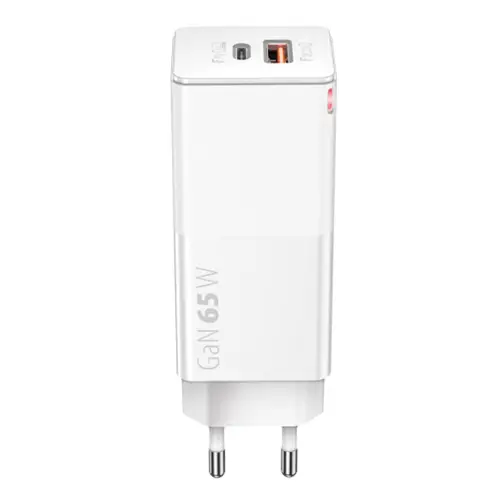 Forever 65W USB-C PD & USB-A QC Vægoplader, Hvid