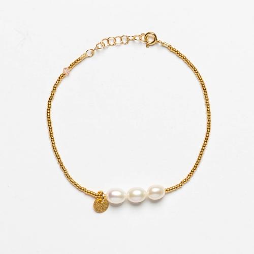 Sorelle Jewellery - Sorelle 3 Pearls Armbånd - 16,5-18,5 Cm