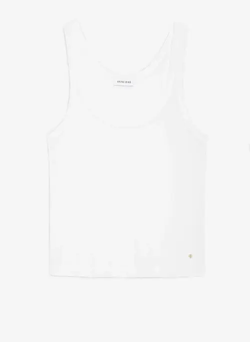 Anine Bing Brine Tank Off White Cashmere Blend