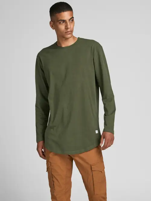 Jack & Jones - JJENOA T-SHIRT L/Æ  GRØN