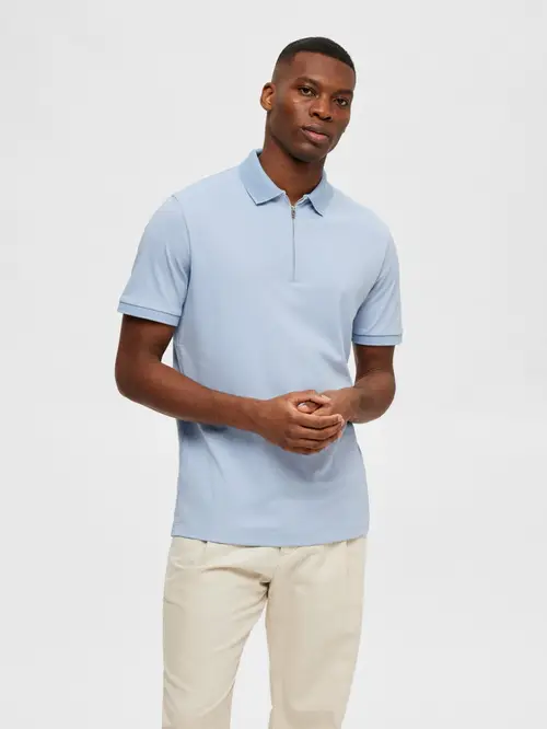 Selected - POLO SHIRT MED LYNLÅS