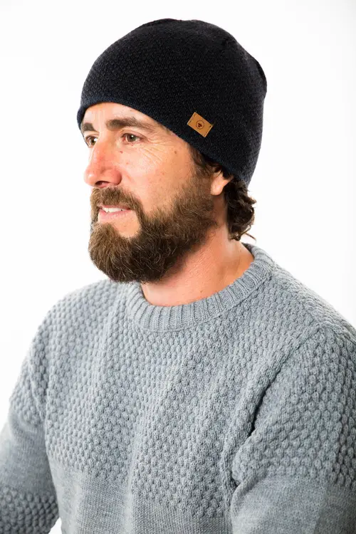 Dai Beanie - Reversible - Fuza Wool - Navy Melange