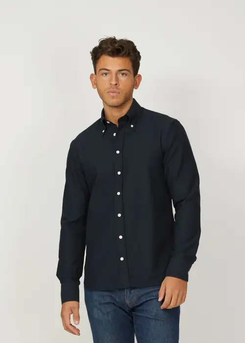 Oxford Shirt - Dark Navy - Str: S - Cotton