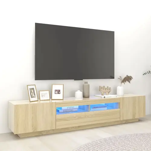 vidaXL tv-skab med LED-lys 200x35x40 cm sonoma-eg