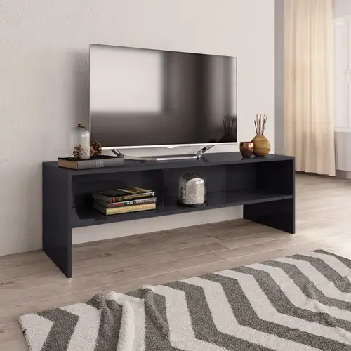 vidaXL tv-bord 120x40x40 cm konstrueret træ grå højglans