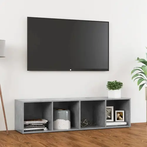 vidaXL tv-skab 142,5x35x36,5 cm konstrueret træ betongrå