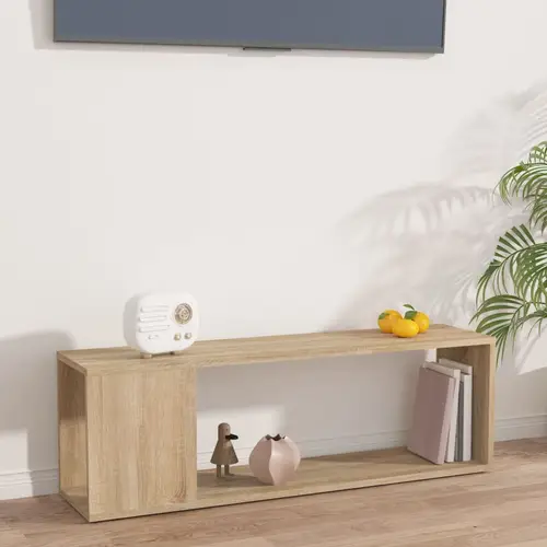 vidaXL tv-bord 100x24x32 cm konstrueret træ sonoma-eg