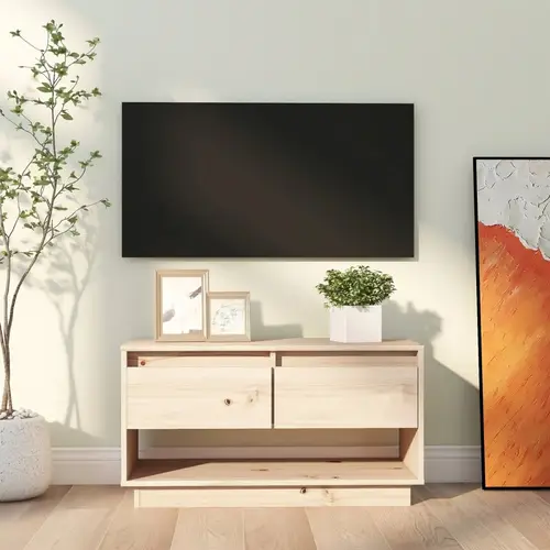 vidaXL tv-bord 74x34x40 cm massivt fyrretræ