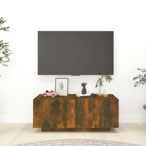 vidaXL tv-bord 100x35x40 cm konstrueret træ røget egetræsfarve