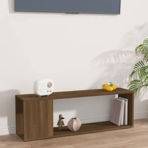 vidaXL tv-bord 100x24x32 cm konstrueret træ brun egetræ