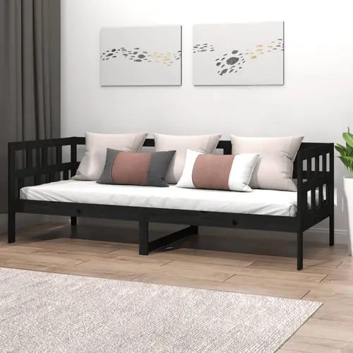 vidaXL daybed 90x190 cm massivt fyrretræ sort