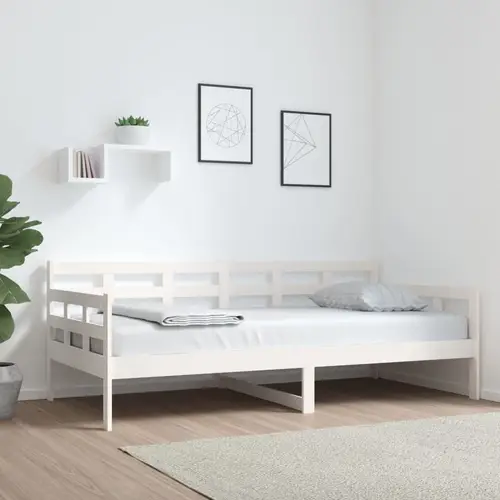 vidaXL daybed massivt fyrretræ hvid 90x190 cm