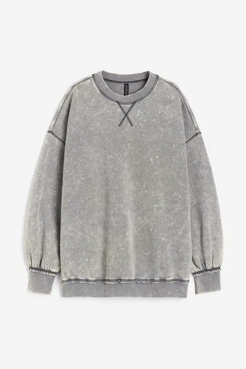 H&M Oversized Sweatshirt Grå, Hoodies & Sweatshirts. Farve: Grey I størrelse XXS