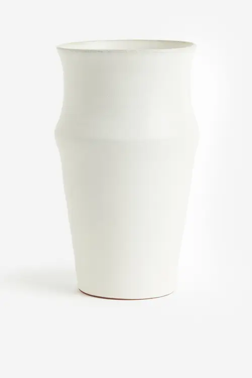 H&m Home Høj Vase I Terrakotta Hvid. Farve: White størrelse Onesize