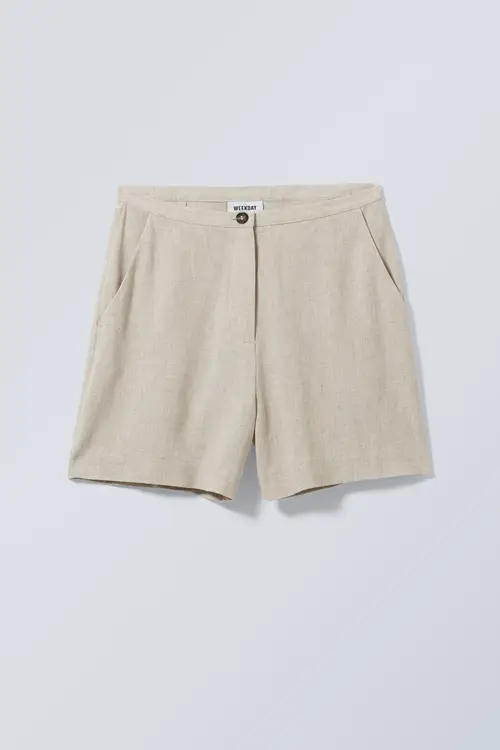 Weekday Kit Shorts I Hørblanding Ecru størrelse 46