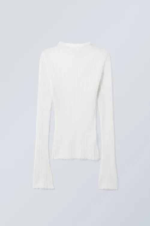 Weekday Mary Transparent Strikket Sweater Hvid, Striktrøjer. Farve: White I størrelse L