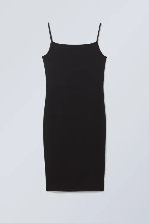 Weekday Strap Knee Dress Black, Hverdagskjoler I størrelse S