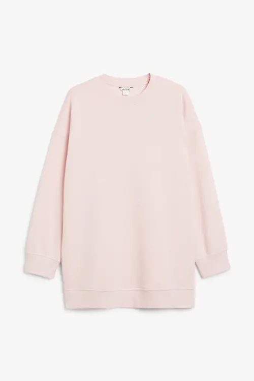 Monki Oversized Sweater Med Rund Halsåbning Lyserød, Hoodies & Sweatshirts. Farve: Light pink I størrelse XS