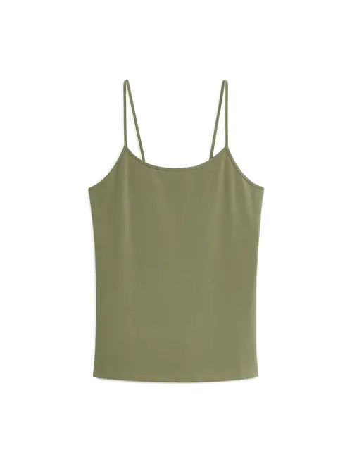 Arket Stroptop I Jersey Kakigrøn, Tanktoppe. Farve: Khaki green størrelse L