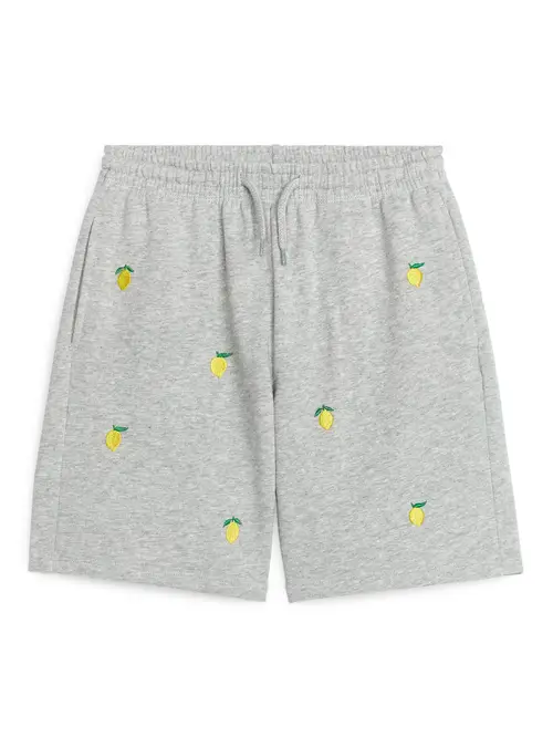 Arket Broderede Sweatshorts Gråmeleret. Farve: Grey melange I størrelse 134/140