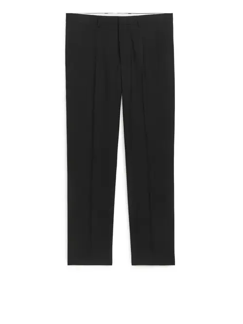 Arket Slim Hopsack-wool Trousers Black, Habitbukser I størrelse 52