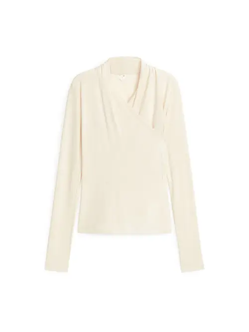 Arket Modal Wrap Top Off White, Toppe I størrelse XXS