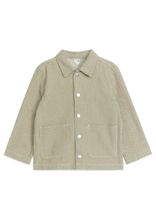 Arket Hickory-stribet Overshirt Kakigrøn, T-shirts & Tanktoppe. Farve: Khaki green I størrelse 116