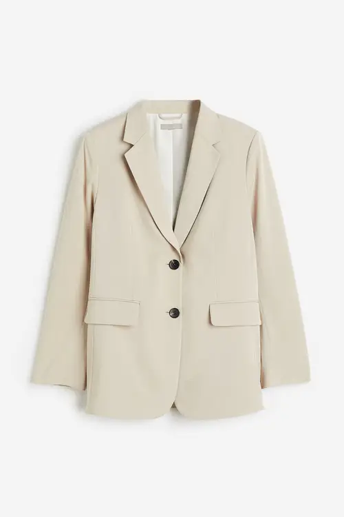 H&M Enkeltradet Blazer Lys Beige, Blazere. Farve: Light beige I størrelse XXL