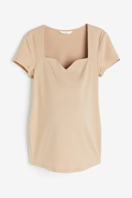 H&M Mama Top I Jersey Beige, Toppe størrelse M