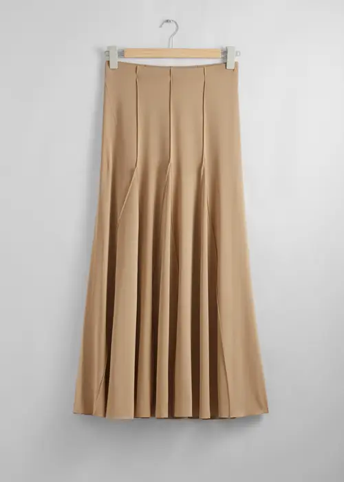 & Other Stories Pleated Midi Skirt Beige, Nederdele I størrelse S