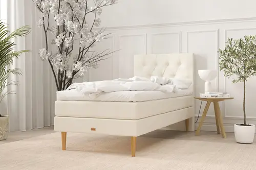 SÖVNN Luna Kontinentalseng - 90x200 - Lys beige