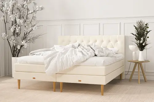 SÖVNN Luna Kontinentalseng - 160x200 - Lys beige