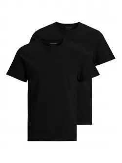 Jack & Jones 2pak sort T-shirt i bomuld med rund hals til herre Sort S