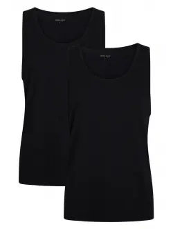 Urban Quest bambus tanktop 2-pak i sort til herre Sort M