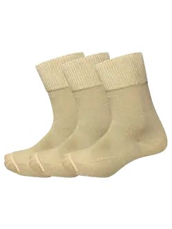 Kilde® Comfort & Diabetes, 3pak bomulds ankelstrømper i beige. Unisex 35 - 38