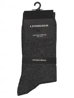 Lindbergh bomuldsstrømper i charcoal mel til herre 40 - 47 Charcoal