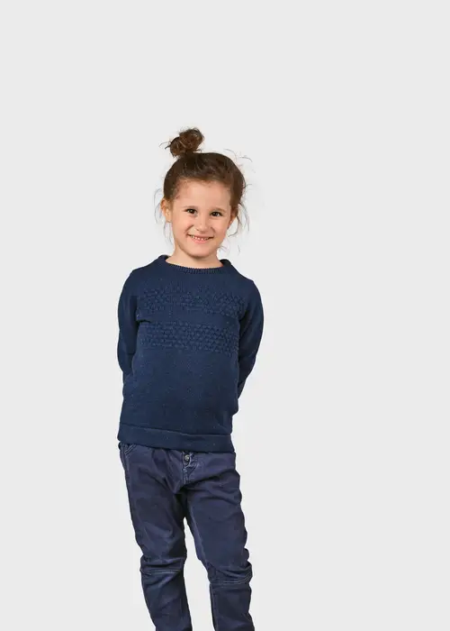 Klitmøller Collective - Kids fisher cotton knit - Ocean - 5-6