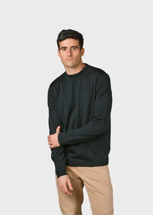 Klitmøller Collective - Mens basic merino knit - Olive - L