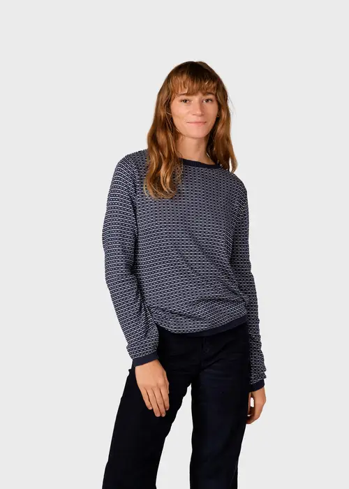 Klitmøller Collective - Silje knit - Navy/cream - S