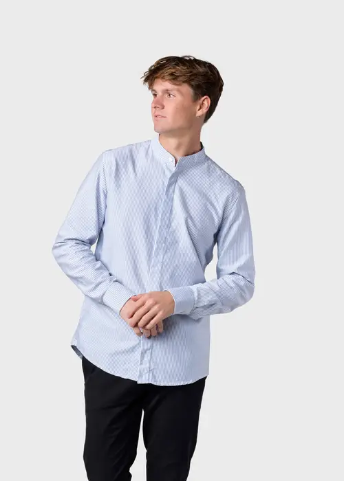 Klitmøller Collective - Simon striped shirt - White/navy - M