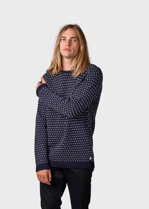 Klitmøller Collective - Hugo knit - Navy/cream - S