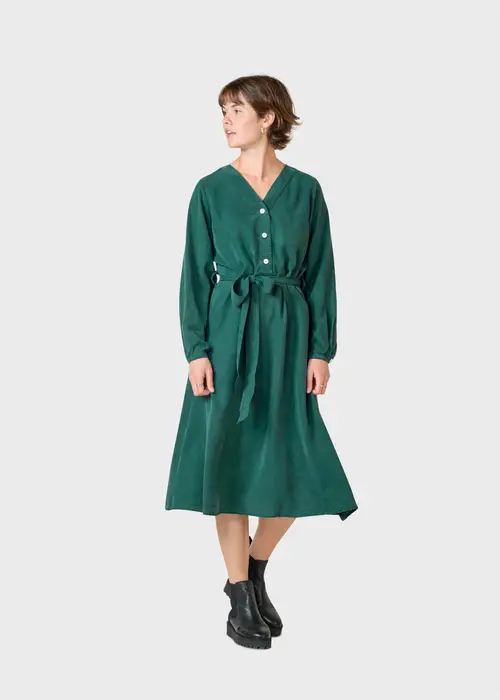 Klitmøller Collective - Pernille LS dress  - Moss Green - M