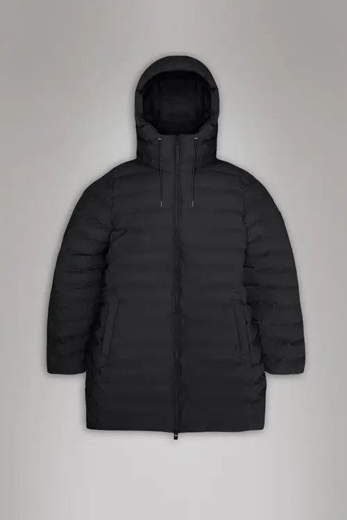 Rains Lohja Long Puffer Curve Jacket - Black