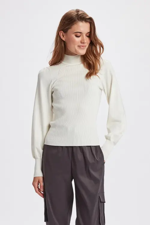 Nümph - NUVISSA PULLOVER - Cloud Dancer - L - Lyseblå - Knit