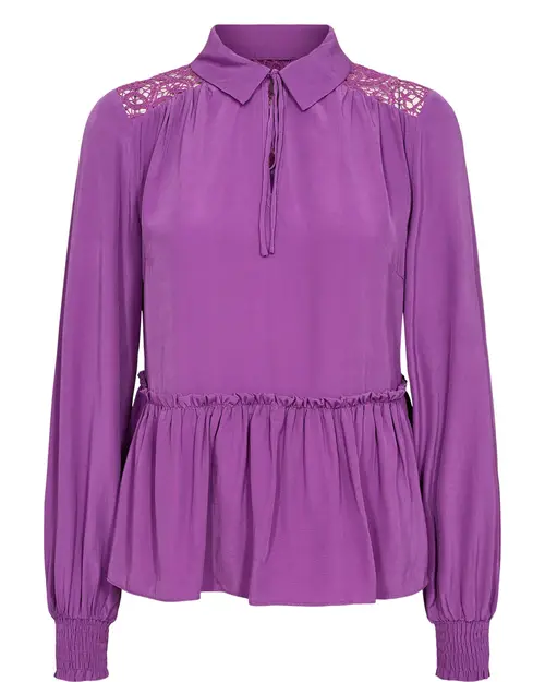 Nümph - NUULLI BLOUSE - Vibrant Orchid - 38 - Rød - T-Shirts & Tops