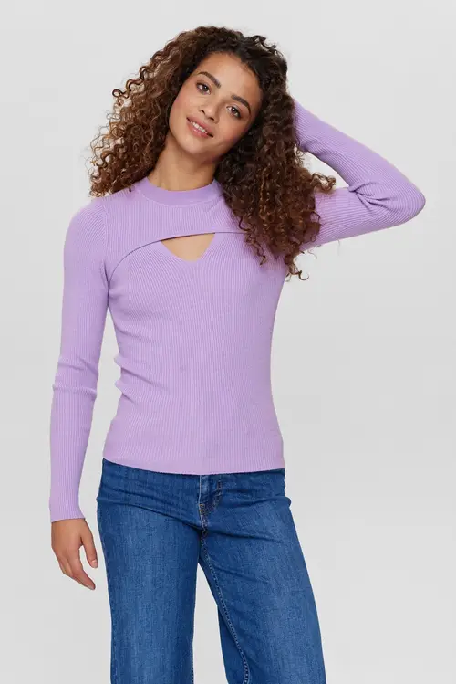 Nümph - NUKARA PULLOVER - Lilac Breeze - XS - Lilla - Knit